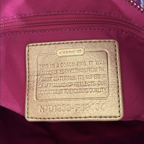 Coach Signature Poppy Graffiti Crossbody Shoulder Bag F19454 Gold Multicolor - Picture 12 of 12